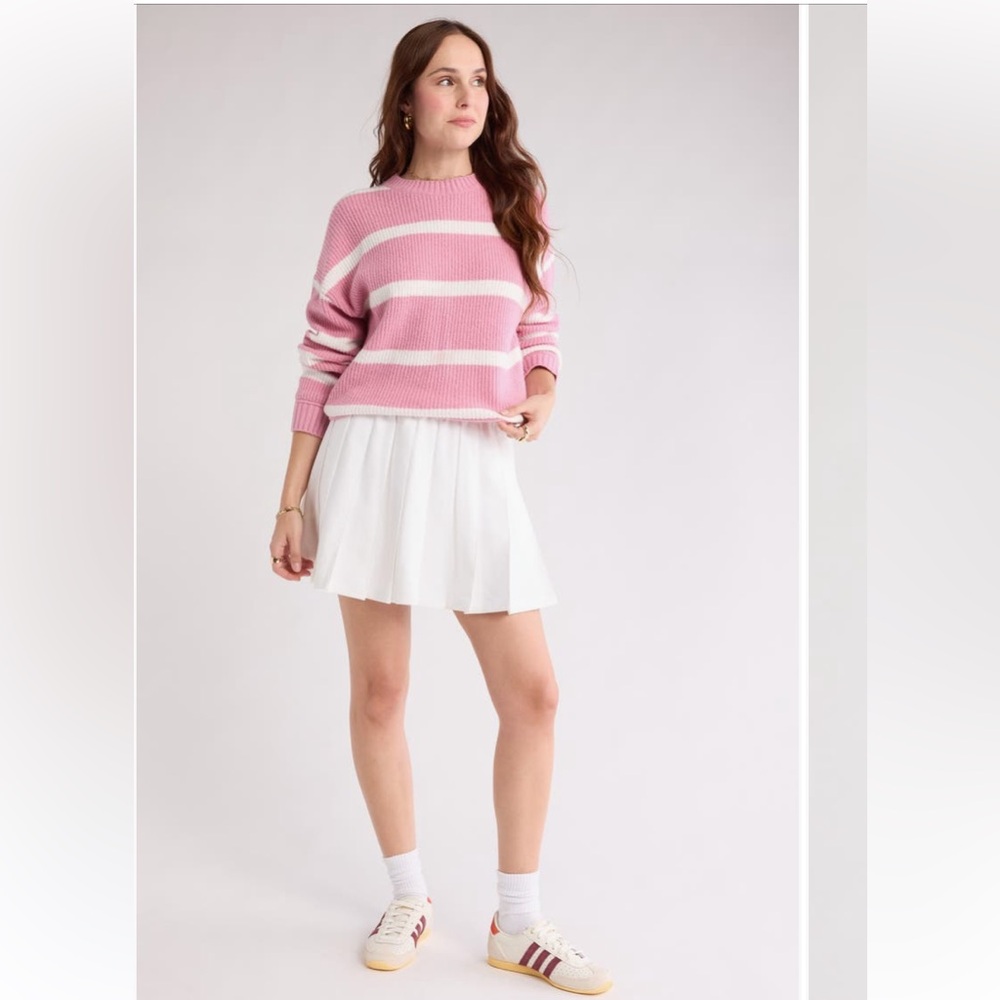 Abound Pink and White Striped Sweater - Picture 2 of 10